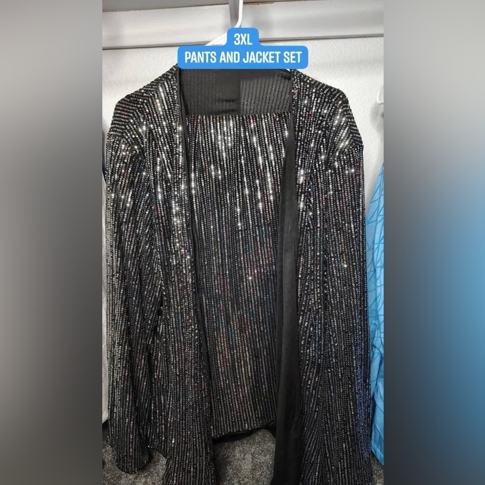 Black and Silver Sequin Jacket